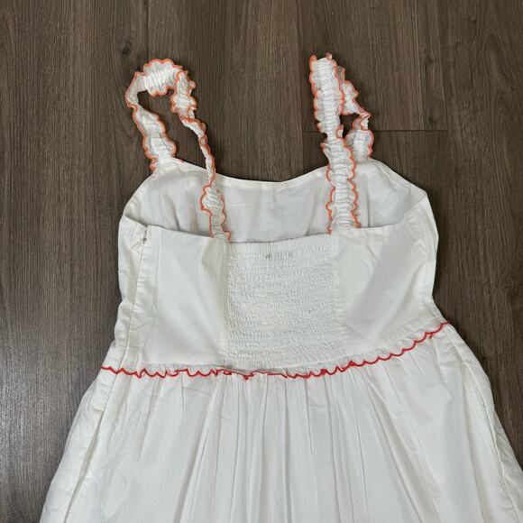 J Crew Scalloped Trim Sleeveless Flowy Midi Dress US Women's 10 New - Picture 4 of 9